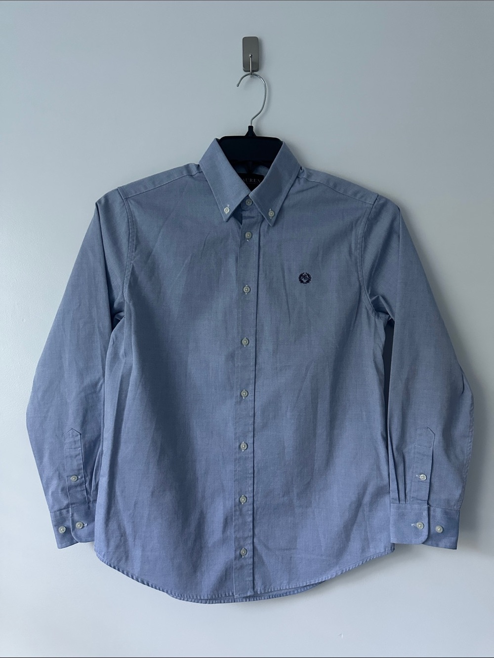 LRL Lauren Ralph Lauren Black Label Shirt Boys Size 18 Blue Logo Button Down